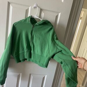 Green Cropped Hoodie